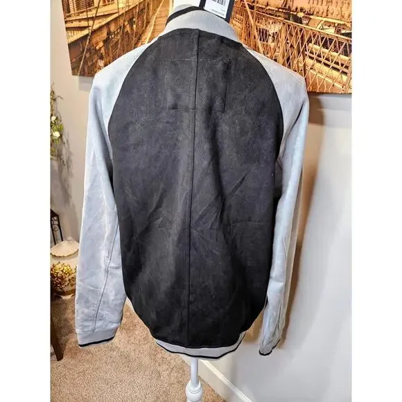 Nwt Ben Sherman Black and Gray Suede Feel Men's Jacket Size S - Picture 2 of 6